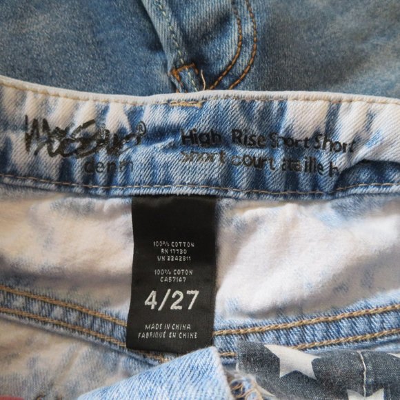 Mossimo - Bleached Jean Shorts  American Flag Pockets Size 4/27 - Picture 3 of 4